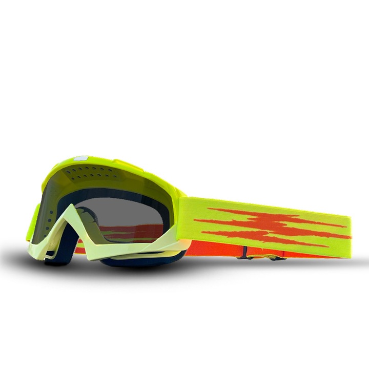 Casca moto CX-205, protectie impotriva furtunilor de nisip, design progresiv galben, lentila gri