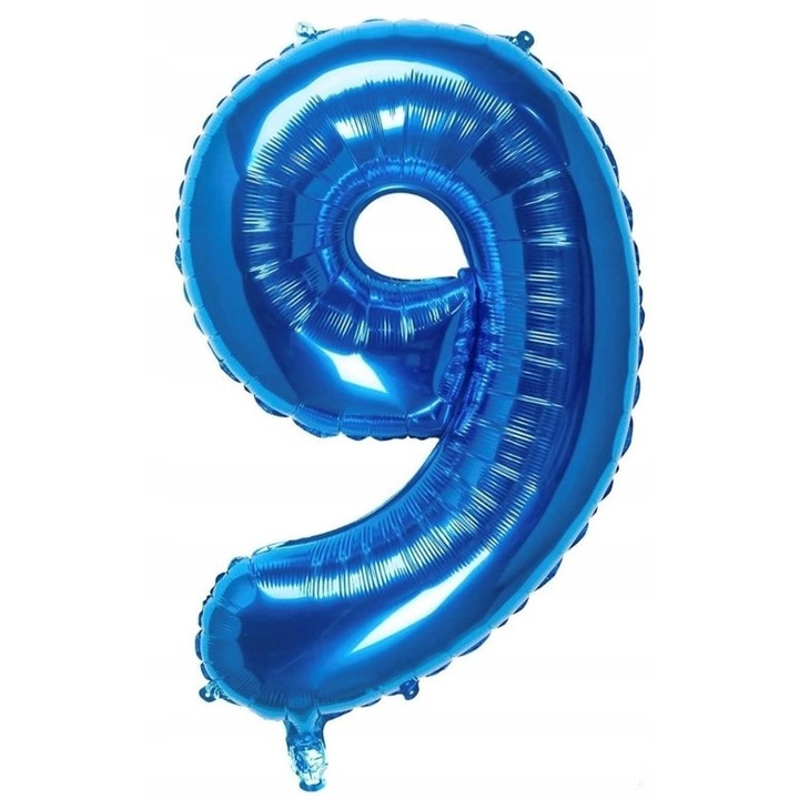Balon folioz 9, PartyOn, 80 cm, albastru, ideal pentru petreceri