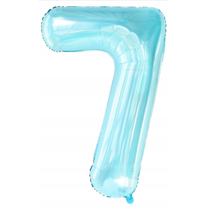 Balon folioy cifra 7, PartyOn, 80 cm, albastru deschis, ideal pentru petreceri