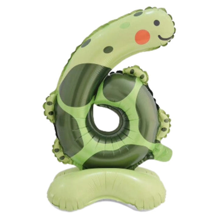 Balon foliowy cifra 6, PartyOn, design testoasa, multicolor, 61x38cm