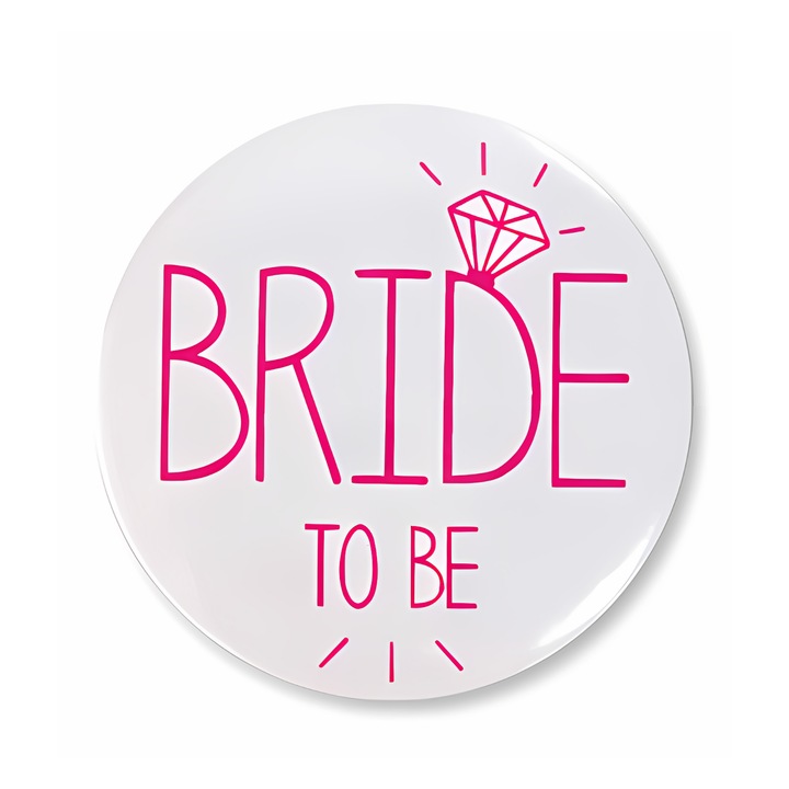 Pripinka petrecere, PartyOn, Bride to Be, alb cu auriu, set 1x