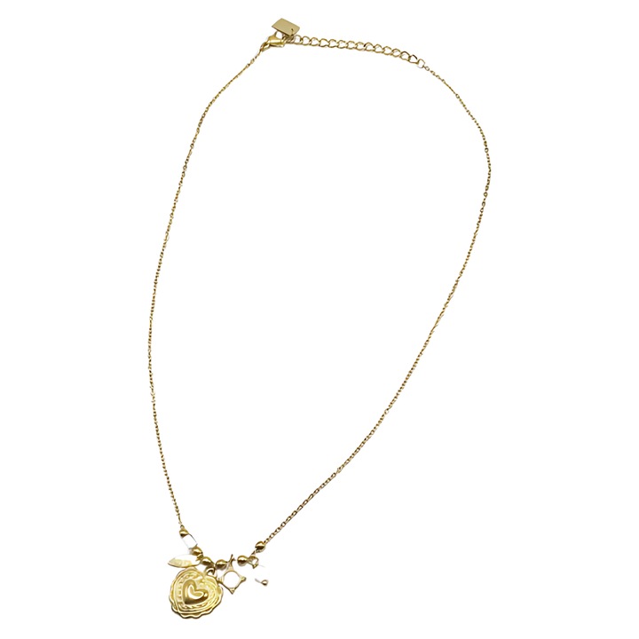 Lantisor aurit cu pandantiv, PartyOn, bijuterii din otel chirurgical, delicat, pentru femei