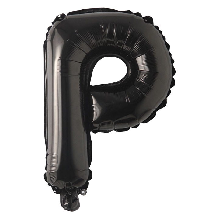 Balon Foliowy Litera P, PartyOn, 40 cm, negru, 1 buc