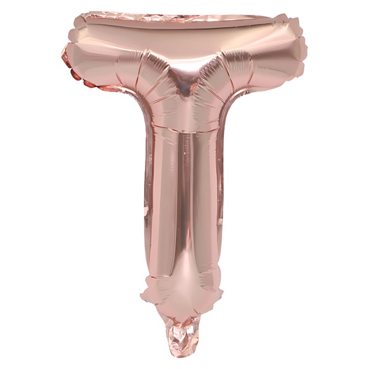 Balon Foliowy Litera T, PartyOn, Rose Gold, 40 cm, 1 buc