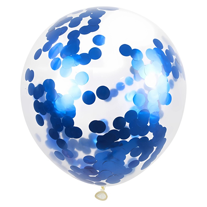 Baloane cu Confetti Albastre, PartyOn, set 10 buc, 30cm, latex