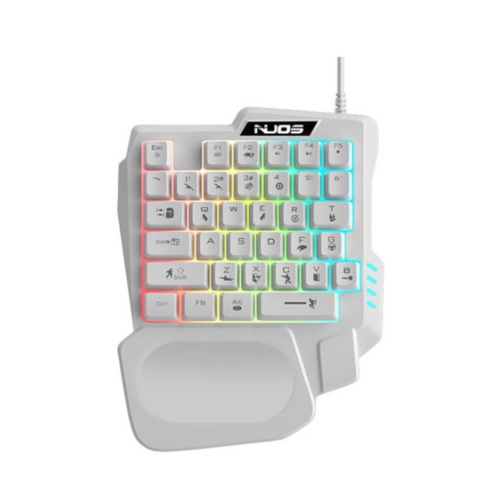 Fehér RGB mechanikus egykezes billentyűzet