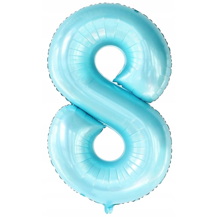 Balon folioy cifra 8, PartyOn, 80 cm, albastru deschis, ideal pentru petreceri