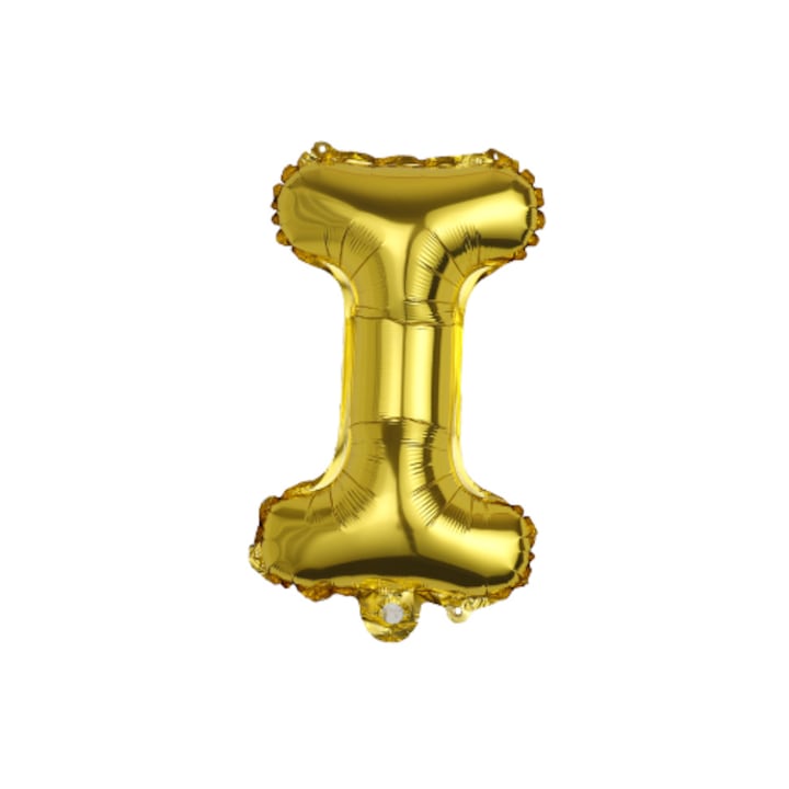 Balon foliowy litera I, PartyOn, 40 cm, zloty, 1 buc.