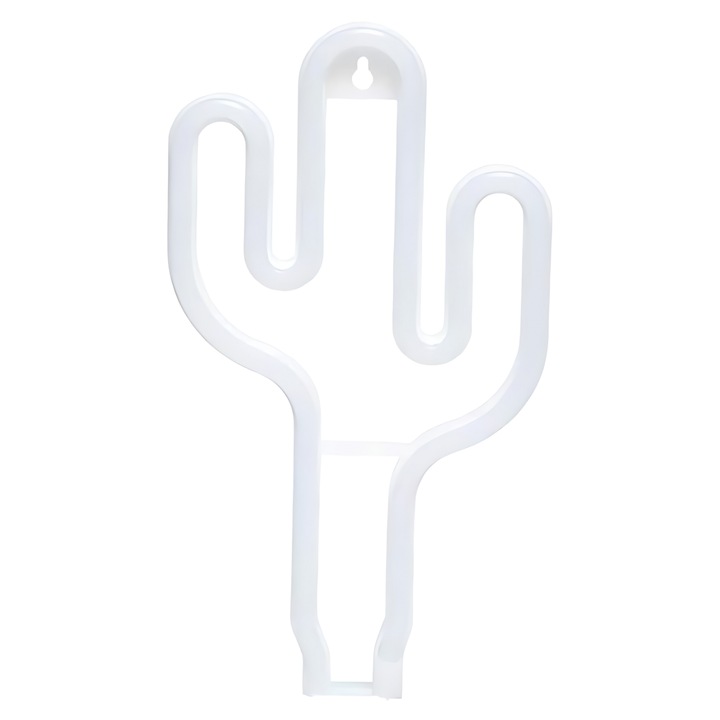 Lampa neon LED Cactus, PartyOn, verde, 26,5x14cm, decorativa pentru camera
