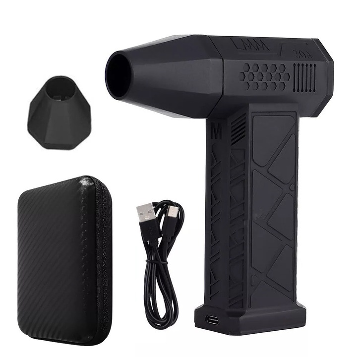 Ventilator portabil Ventilator mini turbo ，Mini suflanta 8000mah ，+Geanta neagra de depozitare