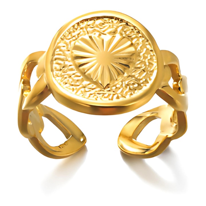 Inel reglabil din inox in forma de inima, PartyOn, bijuterii dama