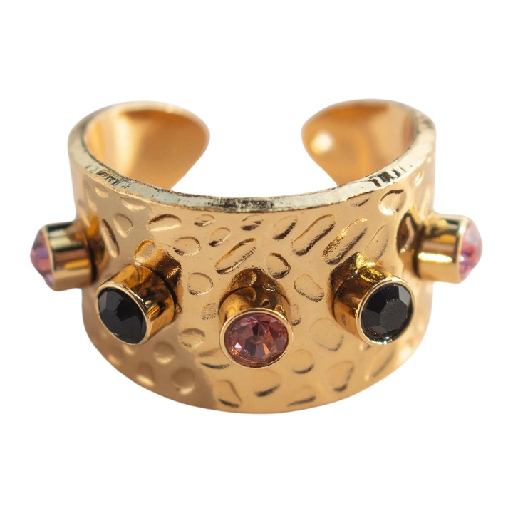 Inel de aur, PartyOn, cu zirconii colorate