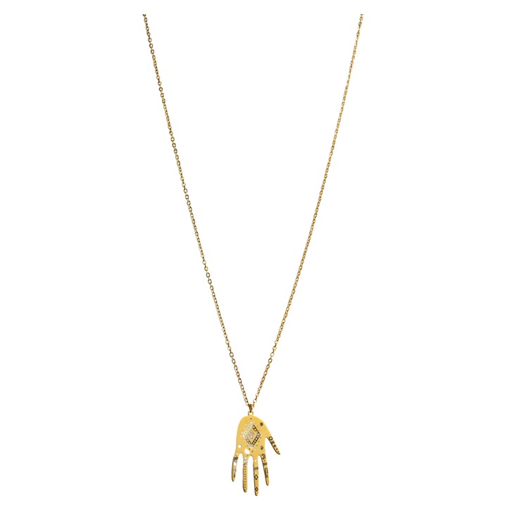 Lantisor de aur din otel inoxidabil cu cartonase tarot, bijuterii barbati, PartyOn