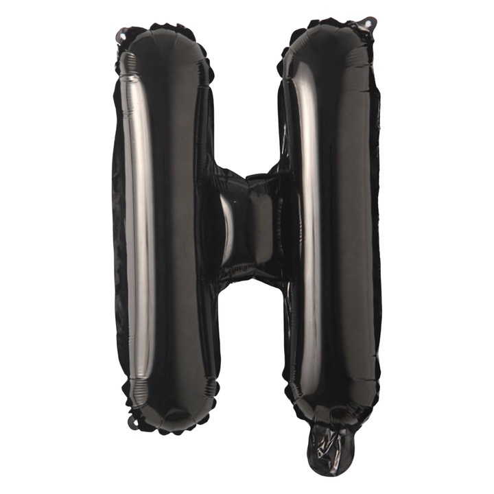 Balon Foliowy Litera H, PartyOn, 40 cm, negru, 1 buc.