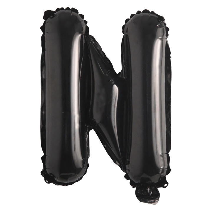 Balon Foliowy Set Litera N, PartyOn, 40 cm, Negru