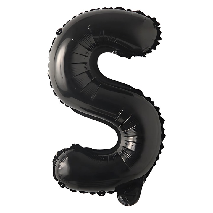 Balon foliowy set, PartyOn, litera S, 40 cm, negru