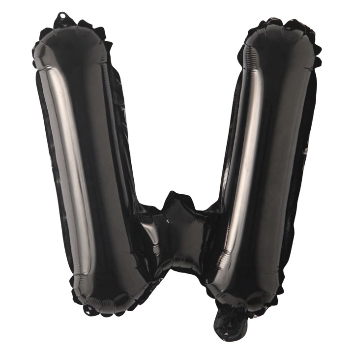 Balon Foliowy Set Litera W, PartyOn, 40 cm, Negru