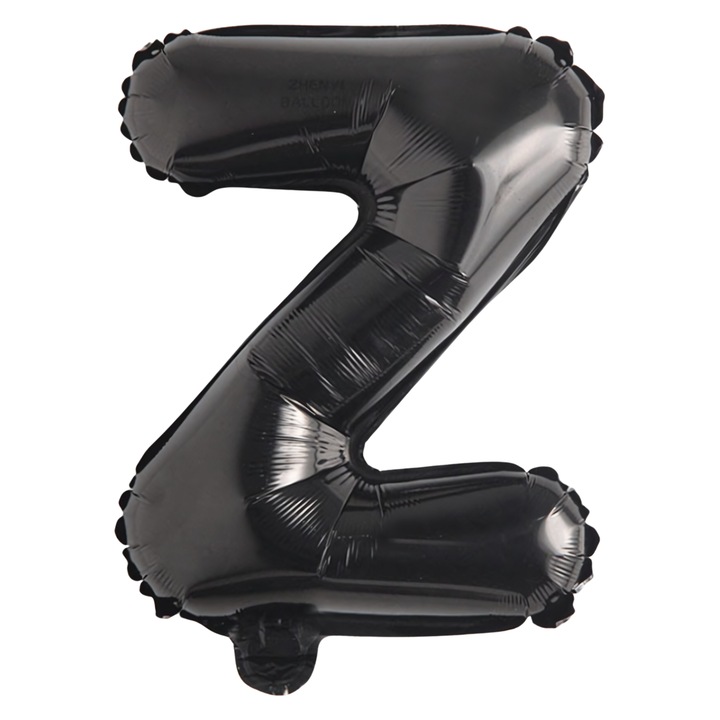 Balon Foliowy Set Litera Z, PartyOn, 40 cm, Negru