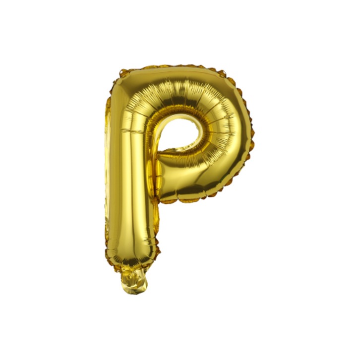 Balon foliowy set litera P, PartyOn, zloty, 40 cm