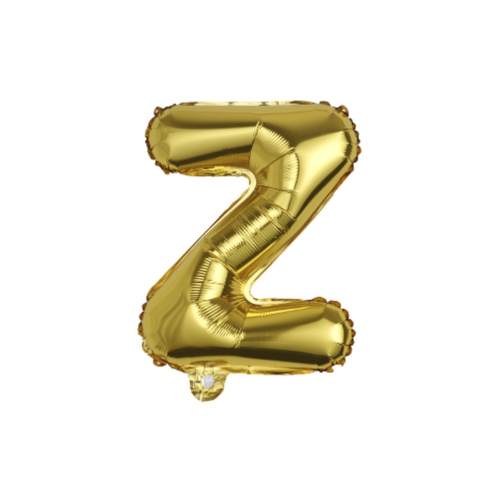 Balon folie litera Z, PartyOn, 40 cm, auriu, 1 buc
