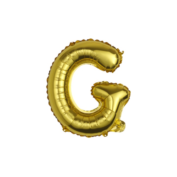 Balon din folie litera g, partyon, 40 cm, auriu, 1 bucata