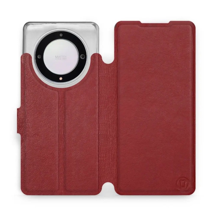 Калъф, Mobiwear - Leather - L_DRS за Honor Magic5 Lite, Тъмночервени