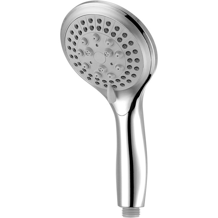 Cap de dus cromat cu 5 moduri, furtun flexibil din otel inoxidabil de 1,5m, economisire apa, presiune mare