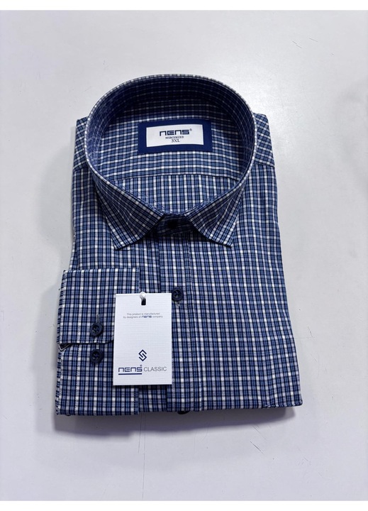 Camasa cu maneca lunga pentru barbati, Model cu carouri, Nens, Marimea 3XL