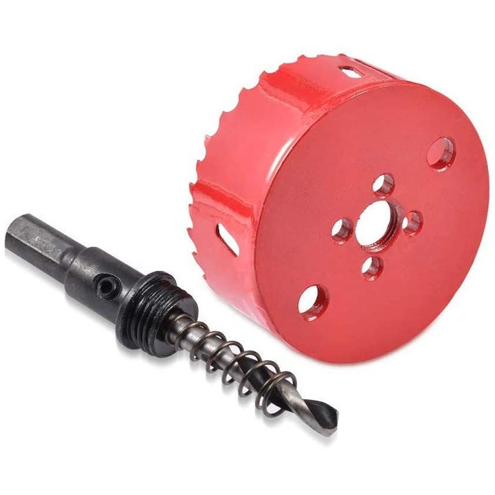 Set de feronerie pentru gaurit, 100mm, HSS M42, adancime de taiere 25mm, cu ax central de 93mm, multicolor