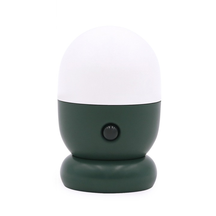 Veioza cu forma de capsula, 360° rotire automata, lumina LED, verde, moduri de iluminare constant si inductie