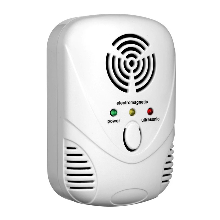Repelent sonor pentru rozatoare, 9x3.8x6.2cm, 25-70 kHz si 10-70 kHz, consum redus de energie, pentru spatii de 200mp
