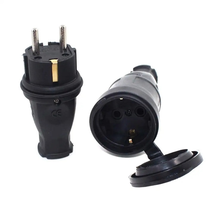 Priza electrica europeana impermeabila, 16A 250V, cu capac IP44