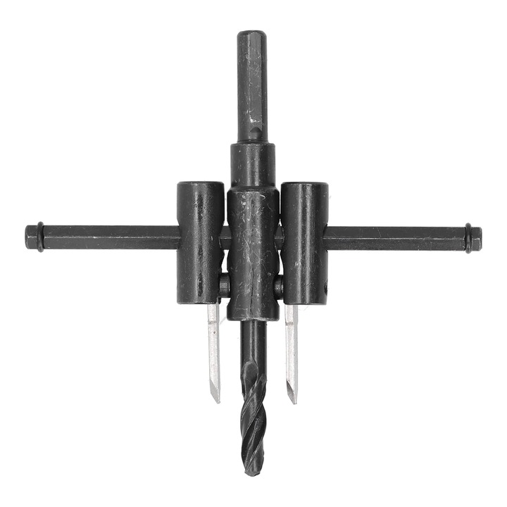 Set de feronerie pentru gaurit, feronerie din otel carbon, taietor circular ajustabil, 30 mm, pentru gaurire in lemn