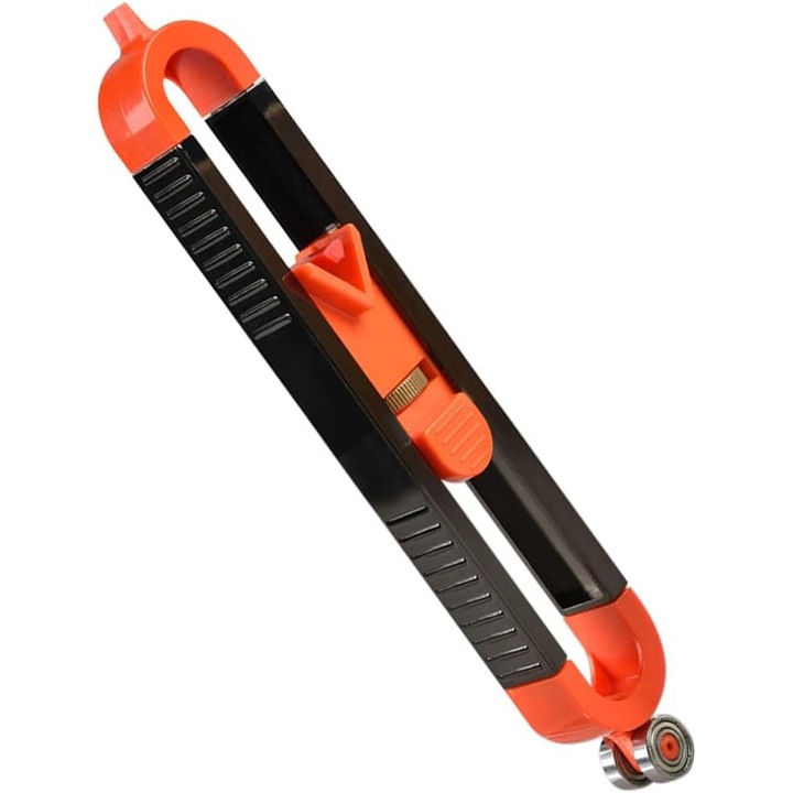 Instrument de masurare contur, cu mecanism de blocare, pentru lucrari de lemn, negru/portocaliu
