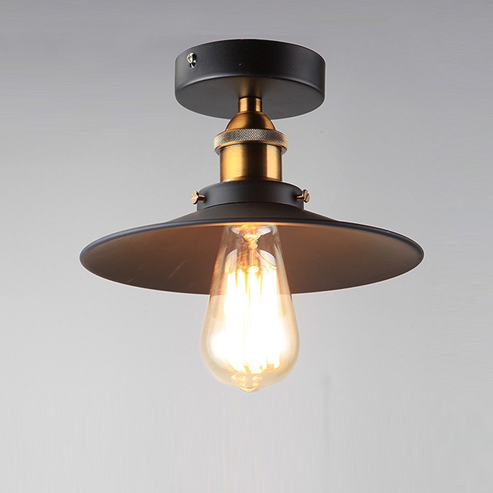 Aplica retro din metal alb, O22cm, 40W, pentru living, dormitor, hol