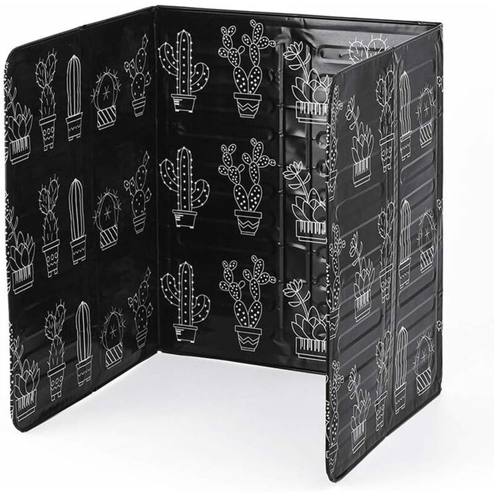 Ecran de protectie impotriva stropilor, 84x33cm, aluminiu, set cu 3 panouri pliabile