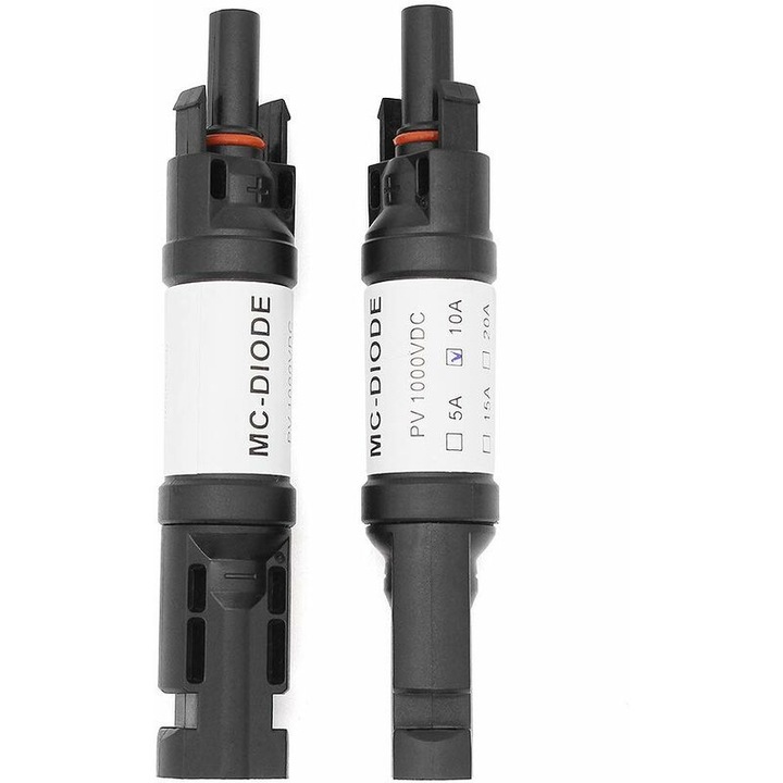 Conector MC-4 cu dioda, set 2 bucati, 10A/15A/20A, DC1000V, IP67