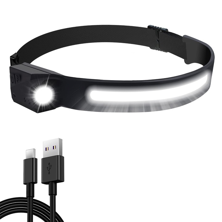 Lanterna LED cu incarcare USB, 5 moduri, impermeabila, 230 lumeni, usor de purtat