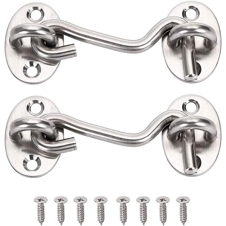 Set 2 Suporturi pentru Usi, Inox, 3 Inch, Argintiu