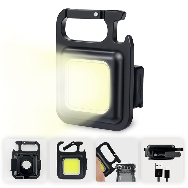 Lanterna portabila, LED, 800 lumeni, magnetica, rezistenta la apa, design compact