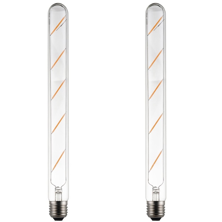 Set 2 x Becuri LED Filament E27 5W T30 Alb Cald 2200K 400LM