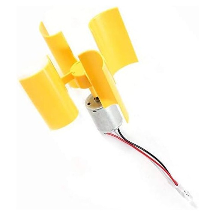 Set mini generator eolian vertical, kit DIY, LED, dimensiune mica