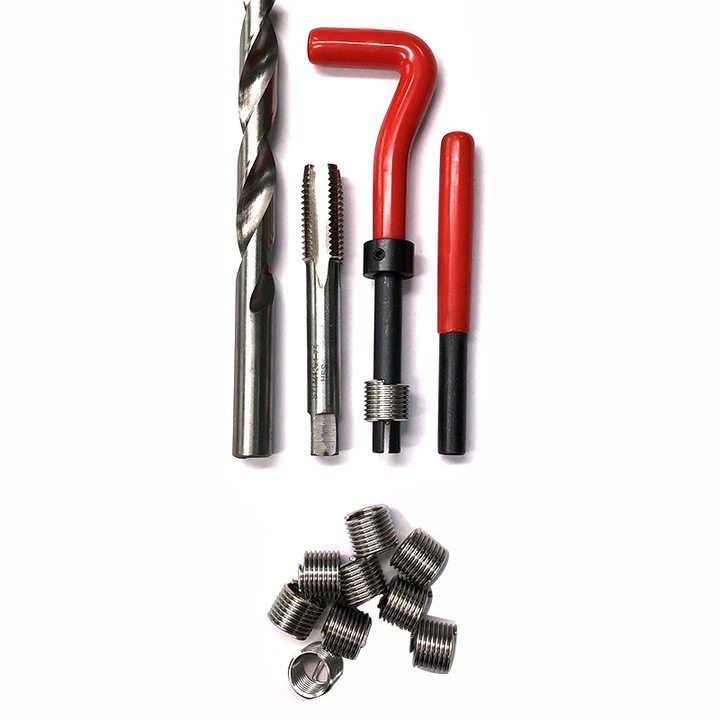 Set 25 piese kit reparare filete, material inox, pentru reparatii auto, dimensiune 55x20mm