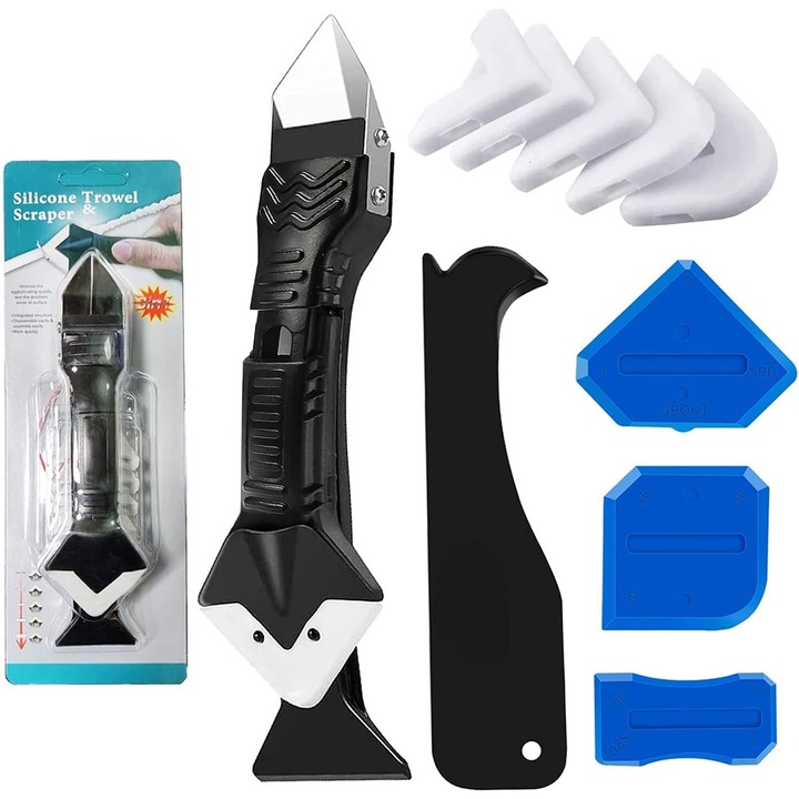 Set de unelte pentru etansare din silicon, 10 piese, diverse dimensiuni, accesorii incluse