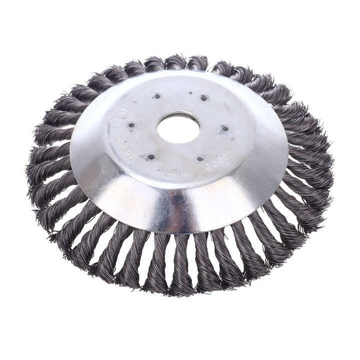Cap de taiere conic 190mm din sarma impletita pentru masina de tuns iarba, 19cm, 2.54cm diametru interior, 819g