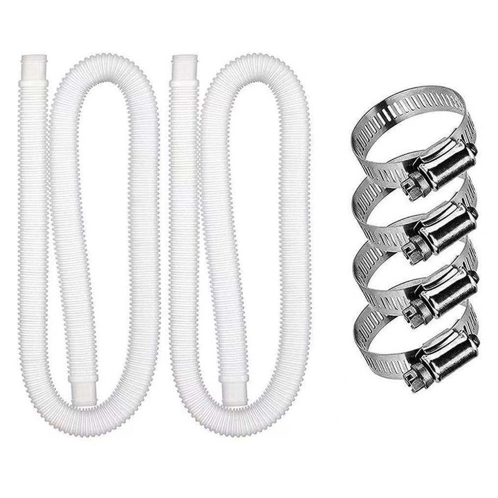 Set furtun de inlocuire pentru pompa de piscina, 1.5m, alb