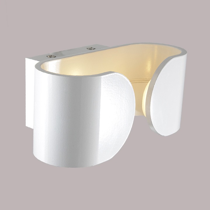 Модерна минималистична алуминиева аплика, 6W, бяла, 16x7x9см