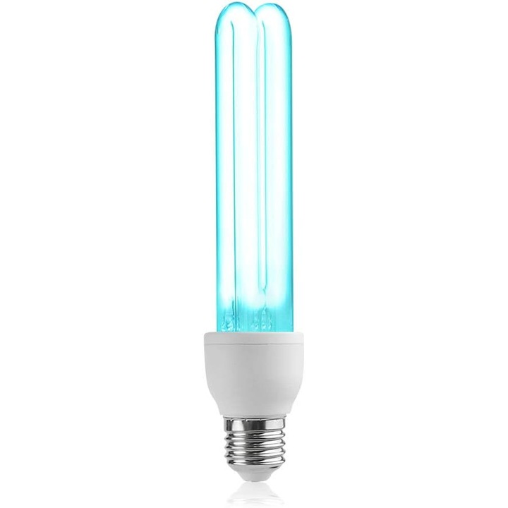 E27 25W UV sterilizáló lámpa kvarccsővel, 20m, 360°-os világítás, UVC 254nm