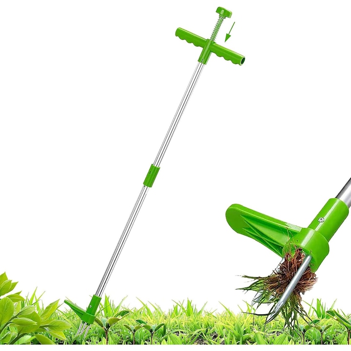 Kerti szerszámok, kézi gyomkihúzó, 100cm, ergonomikus kialakítás, könnyű anyag, zöld