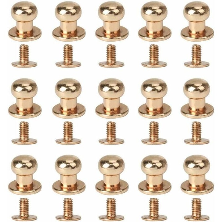 Suruburi din aliaj solid, finisaj auriu, set de 15 bucati, 8 mm